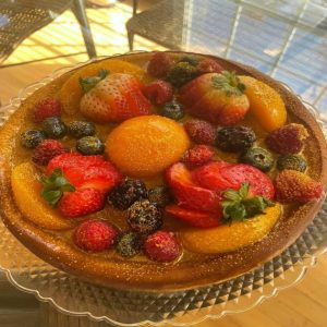 Creamy cheesecake fruit flavors bakery dessert