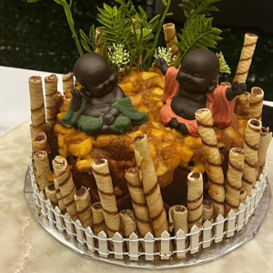 Caramel apple cake made with caramelized apples brown sugar and warm spices topped with homemade apple compote rich fall bakery dessert
